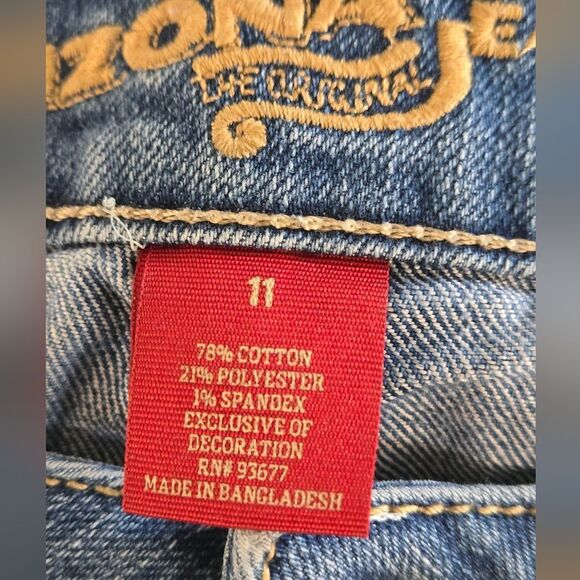 Arizons Denim Blue Cuffed Stretch Short Shorts - Picture 3 of 3